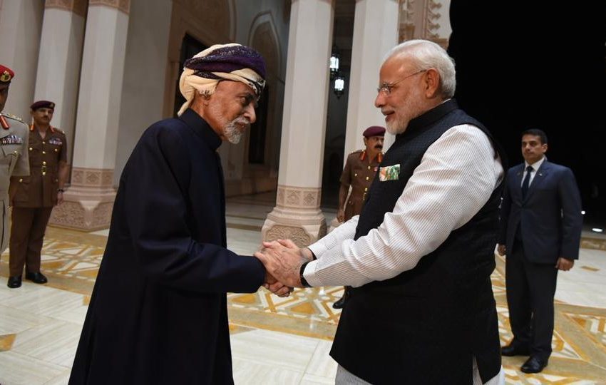  India-Oman Business Meet. Indian Prime Minister Narendra Modi meeting Sultan Qaboos of Oman